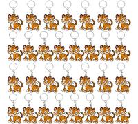 Conagel 24 Pack Tiger Keychains Safari Animal Keychains Party Favors for Jungle Kids Zoo Themed Birthday Party Bag Fillers