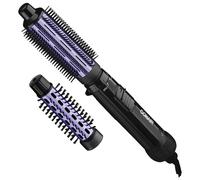 Conair 2 in 1 Hot Air Brush with 1.5"""" Aluminum Barrel and 1"""" Natural Boar and Nylon Bristle Brush Attachment with Cool Tip and Safety Stand