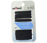 Conair Scunci No Damage Elastics, Black, 12 Count