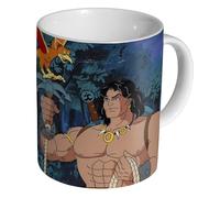 Conan The Adventurer 90s - Ceramic Coffee & Tea Mug 11oz - Durable Glossy White Cup - Classic Barbarian Warrior