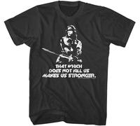 Conan The Barbarian Mens T-Shirt Arnie Makes Stronger Schwarzenegger Movie Black XXL
