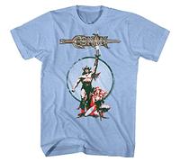 Conan The Barbarian Vintage Movie Poster Mens T Shirt Arnold Schwarzenegger Blue Sapphire(Medium)