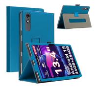CONAPIKA Tablet Case for Tabwee T60 Pro, Ultra Thin PU Leather Cover, Folding Stand, Protective Case, Car Sleep/Wake Magnetic Case Cover with Pen Holder and Wrist Strap, Peacock Blue