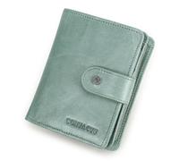 Conatcts Leather Wallet Purse for Ladies,Womens RFID Short Wallet with Zip Pocket,Small Compact Bifold Cltch with 8 Card Slots