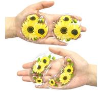 CONBELLA 4PCS Gel Eye Ice Pack Set, Cold & Hot Compress, Reusable Cooling Gel Pads for Strain Relief, Swelling, Dark Circles, Redness, Puffy Eyes, Surgery Recovery(4 Yellow flowers)