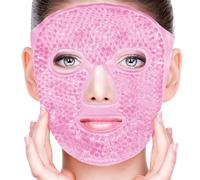 CONBELLA Cooling Gel Face Mask Freezable Ice Face Mask Hot Cold Face Compress for Migraines, Headaches, Stress, Redness, Swelling, Acne (#19 Pink)