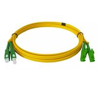 CONBIC LWL fiber optic cable - 1m OS2 yellow, E2000/APC to SC/APC connector, duplex 9/125 patch cable - fiber optic cable 1 meter
