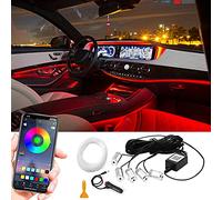 ConBlom Car LED Interior Strip Light, 16 Million Colors Car Ambient Lighting Kit by Voice Control or Application Control, RGB Automobile Atmosphere Light, Multi-color
