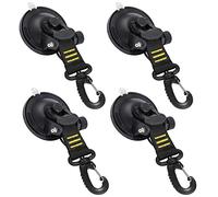 CONBOLA Heavy Duty Suction Cups New,4 Pieces with Hooks Rotatable Car Camping Tie Down Suction Cup Camping Tarp Accessory with Securing Hook Strong Power for Awning Boat Camping Trap.(4 pcs,Yellow)