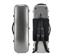 Conboxus 4/4 Full Size Carbon Fiber Composite Professional Rectangular Shape Lightweight Violin，Hard Case with Backpack-Style Shoulder Straps，Hygrometer (silver)
