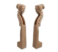 Conboxus 4 String Violin Neck Head 4/4 Hand-carved Beauty Figure,Natural Maple Wood Luthier DIY Violin Parts Replacement Neck head