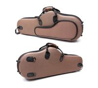 Conboxus Alto Saxophone Case, Professional Nylon with Backpack Straps, Lightweight Durable Tenor for Alto Sax, Accessories Storage (brown)