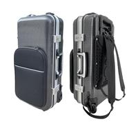 Conboxus Alto Saxophone Case With Wheels,Carbon Fiber Alto Sax Case Trolley Bag with Music sheet bag,Handle/Shoulder Straps,Saxophone Accessories Carrying Bag