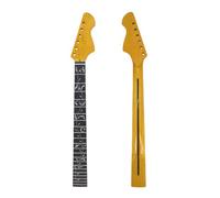 Conboxus Big Head Electric Guitar Neck Yellow Lacquer Finish, 22 Fret 648mm Maple Exquisite Inlay Guitar Head, Electric Bass Necks,Normal nut, Bolt on heel