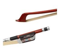 Conboxus Brazilwood Upright Double Bass Bow Low-Handle with Horsehair, Silver-wrappe and Black Leather Well Balanced Loudfor Beginner Strong and Great Bounce Warm Clear Tone