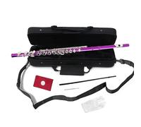 Conboxus C Flute for Beginners - 16 Key Closed Hole C Flute with Hard Case & Cleaning Kit, Complete Starter Instrument for starter & Young Musicians(pink)