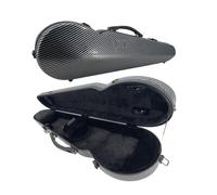 Conboxus Carbon Composite 4/4 Violin Case Hard shell Travel Fiddle Case, Suspension Padding, Backpack Straps, Ultra-Light Build,Protection,Waterproof Durable (black)