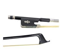 Conboxus Carbon Fiber Cello Bow with Ebony wood Colored-wrapped Leather Grip Professional Grade for Starer,Horsehair Balanced & Responsive for Clear Sound