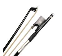 Conboxus Carbon Fiber Violin Bow 4/4 Full Size, Hand Crafted Natural White Mongolian Stallion Horse,Sheep Leather Grip Well Balance&Lightweight (pearl)