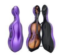 Conboxus Cello Case 4/4 Carbon Fiber Ultra Lightweight Durable Hard Shell Professional Case with Wheels&Built-in Handles,Travel (Purple)