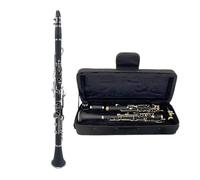 Conboxus Clarinet for Beginners,Professional Ebonite Clarinet with 2 Barrels Hard Case Cleaning Kit Mouthpice Cork Grease Gloves (C-key)