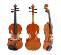 Conboxus Handmade 4/4 String 4 String Violin Kit Handmade Maple Back and Side Spruce Wood Ebony Fingerboard with Brazil Wood Case and Bow (Floral Inlay