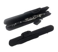 Conboxus One Piece Clarinet Case Lightweight Clarinet Case with One Piece Body,Exterior Pocket Handler and Back Strap,Strong Zipper (black)