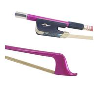 Conboxus Pink Carbon Fiber Cello Bow Pink thread-wrapped Black Leather Grip Professional Grade for Starer & Adults, Horsehair, Balanced & Responsive for Clear Sound