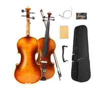 Conboxus Violin Outfit 4/4 Size Handmade Professional Violin Excellent tiger flame Maple Back High-End Ebony Accessories Suitable for Christmas&Birthday gifts (X)