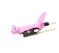Conboxus Violin/Viola Bow Holder Violin Bow Grip For Beginner Violin Holder Teaching Aid Accessory Soft protect finger Cute squirrel-shaped Bright Colors (pink)