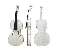 Conboxus White Acoustic Violin 4/4 Full Size Handmade Violin Unfinished Flame Maple Spruce Wood Ebony Neck Professional Luthier DIY Violin