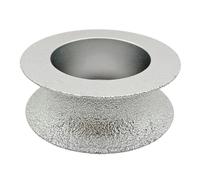 Concave Abrasive Bullnose Angle Grinder Grinding Wheel (25mm Grinding Edge) Tool Brazed for Stone, Marble, Granite, Ceramic, Quartz & Artificial Stone (74mm Wide - 20mm Hole)