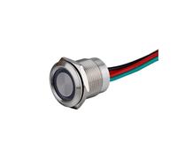 Concave Head Button Self-Latching/Momentary 22MM Short Type Touch Sensor Switch with Colorful LED Ring and 150mm Cable IDGTTLDF(M type Illumination,12V)