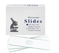 Concave Microscope Slides, 50 Pack - Single Depression Glass Slides, Pre-Cleaned Optical Glass, 1 x 3 Inch for Biology, School & Lab Use