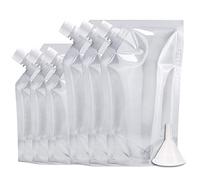 Concealable And Reusable cruise sneak flask Liquor Pouches flask kit Rum Runner Plastic Liquor Bags for Sneak Alcohol to go flask (8OZ*3+16OZ*3)