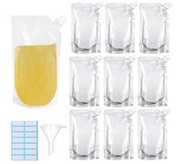 Concealable and Reusable Cruise Sneak Flask Liquor Pouches Flask kit Sneak Alcohol Flask Hide Drinking Flask kit (16OZ -10PCS)