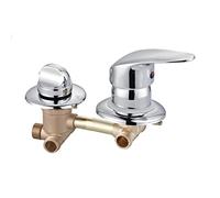 Concealed 2/3/4/5 Way Water Output Brass Shower Faucet Screw Thread / Intubation Copper Shower Room Cabin Mixer Tap, G1/2 Cold and Hot Mixing Valve, Ceramic Cartridge (3 Ways Screw Thread 10cm)