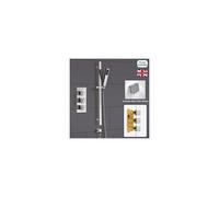Concealed 2 Way Thermostatic Shower Mixer Handset Slider Rail Bath Filler | Rose