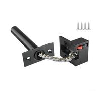 Concealed Anti-Theft Chain Door Lock | Zinc Alloy One-Touch Latch with Quiet Spring | For Impact-Resistant Security Bolt for Home Entrance | Silver(Black)