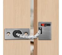 Concealed Anti-Theft Chain Door Lock, Zinc Alloy Security Door Chain with Quiet Spring Mechanism and Impact-Resistant Retractable Chain, for Interior Doors in Silver/Black/Gray