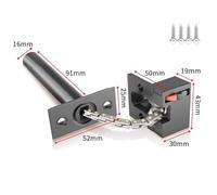 Concealed Anti-Theft Chain Door Lock, Zinc Alloy Security Lock with Quiet Spring Mechanism and Impact-Resistant Retractable Chain, for Interior Doors (Silver)