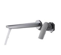 Concealed Basin Faucet Hot and Cold Wall Mounted Embedded Box Design Single Handle Double Hole Sink Tap Matte Black/Chrome Mixer(Burgundy)