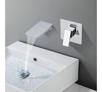 Concealed Bathtub Faucet Wall Mounted Waterfall Basin Faucet Hot and Cold Bathroom Faucets Brass Bathtub Tap Single Handle (Color : SLT201-S)