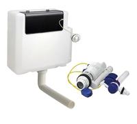 Concealed Cistern Bottom Entry Kit for Toilets, White, Complete Installation Set with Flush Valve and Components