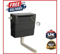 Concealed Cistern for WC Units Black with Dual Flush Function 334mm x 303mm