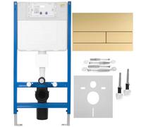 Concealed Cistern Frame + Toilet Flush Button Rea K011A-Q Brush Gold, Brass