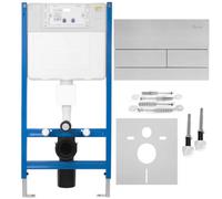 Concealed Cistern Frame + Toilet Flush Button Rea K011A-Q Brush Steel, Brass