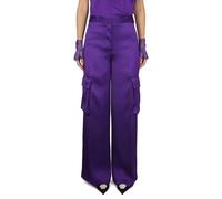 Concealed Closure Belt LO - female - Versace - Wide Trousers - Purple - S - Trousers S