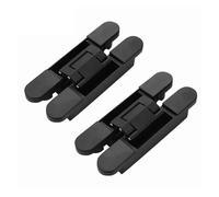 Concealed Cross Hidden Hinges 2PCS 40/80KG Weight Door 180Degrees Opening Adjustable Hidden Hinge Casement Interior Gate Invisible(80KG-Black)