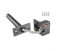 Concealed Door Chain Lock, Anti Theft Door Guard for Home Security, Zinc Alloy One-Touch Latch with Quiet Spring, For Impact-Resistant Bolt for Front Entry, Silver Black(gray)